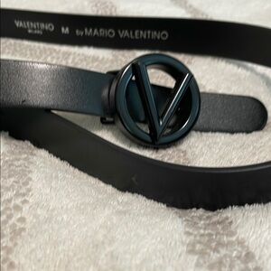 Mario Valentino Black Leather Belt